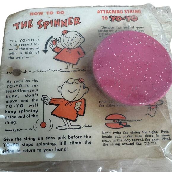 Duncan Butterfly Yo-Yo #707 Vintage 1958  Wooden New In Package Pink - Picture 2 of 7
